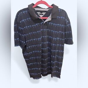 Tommy Hilfiger Black Polo with Blue Pattern